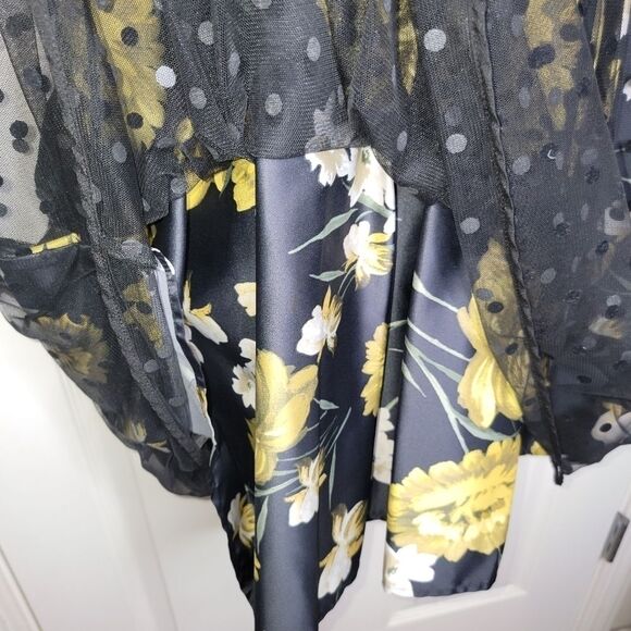 Eliza J polka dot & floral fit and flare mini dress size 4 - Picture 7 of 11